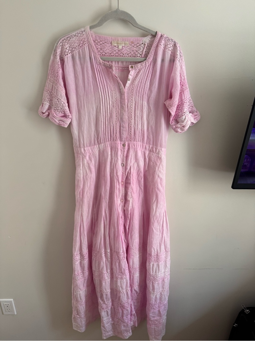 Loveshackfancy pink Edie dress sz L - Picture 2 of 4